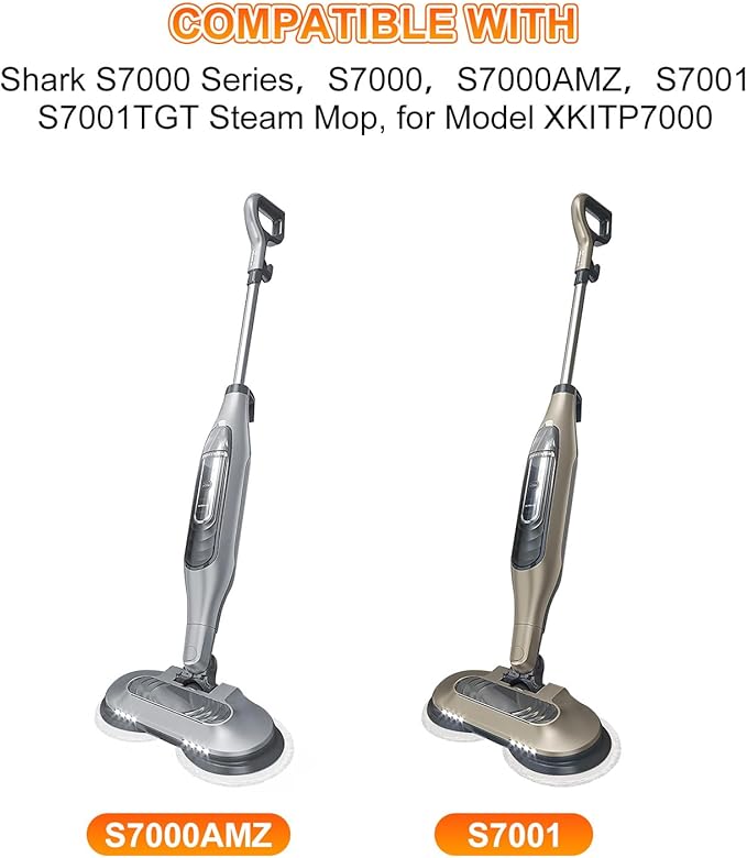 6 Pack S7000 Steam Mop Pads Replacement For Shark S7000AMZ S7001 S7001TGT S7000 Series Steam Mop, Microfiber and Reusable Mop Pads for Shark Steam & Scrub All-in-One Scrubbing Mop Pads for Cleaning
