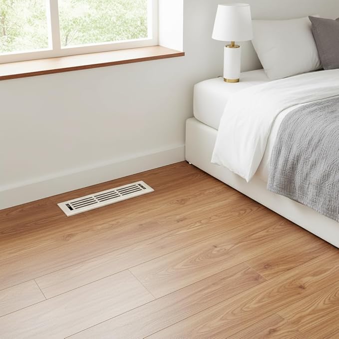 EMPIRE REGISTER CO Linear Design, Heavy Duty Floor Vent Covers, Metal Damper Attached. Vent Covers for Floor only. (Floor, Brushed Nickel, 2 x 12 inch (Pack of 1))