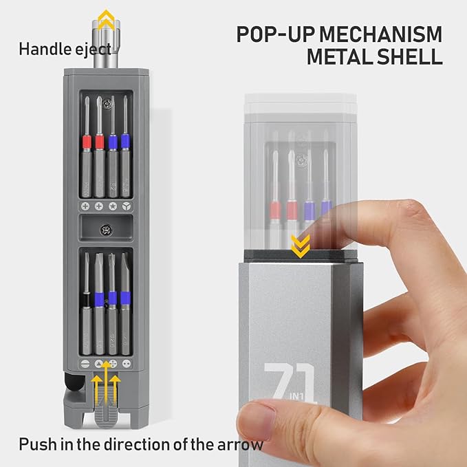 Precision screwdriver set,71 in 1 small screwdriver set with case and magnetizer,Mini magnetic screwdriver set for Tablets,PC,phones,Watches,Toys,Cameras,Eye glass repairing kit,mini tool kit