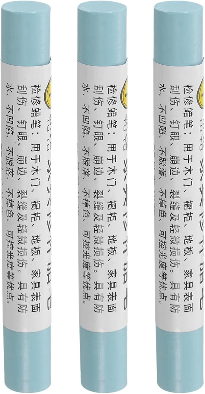 uxcell Furniture Repair Crayons, 3Pcs - Wood Wax Filler Stick, Furniture Markers Touch Up - for Scratches Holes Tables Desks Wooden Floors Cover Ups, Angel Blue