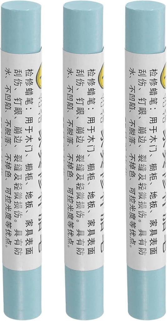 uxcell Furniture Repair Crayons, 3Pcs - Wood Wax Filler Stick, Furniture Markers Touch Up - for Scratches Holes Tables Desks Wooden Floors Cover Ups, Angel Blue
