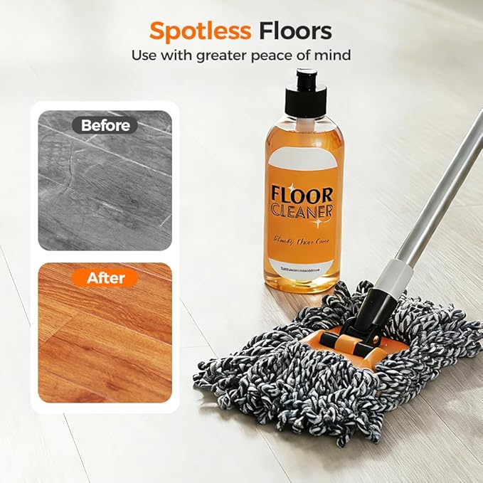 Hardwood Floor Cleaner, 2026 New Household Hardwood FloorCleaner for Mopping Home, Bathroom, Kitchen,Wood Floor Cleaners for Mopping Wood, Tile, Marble (2PC B)