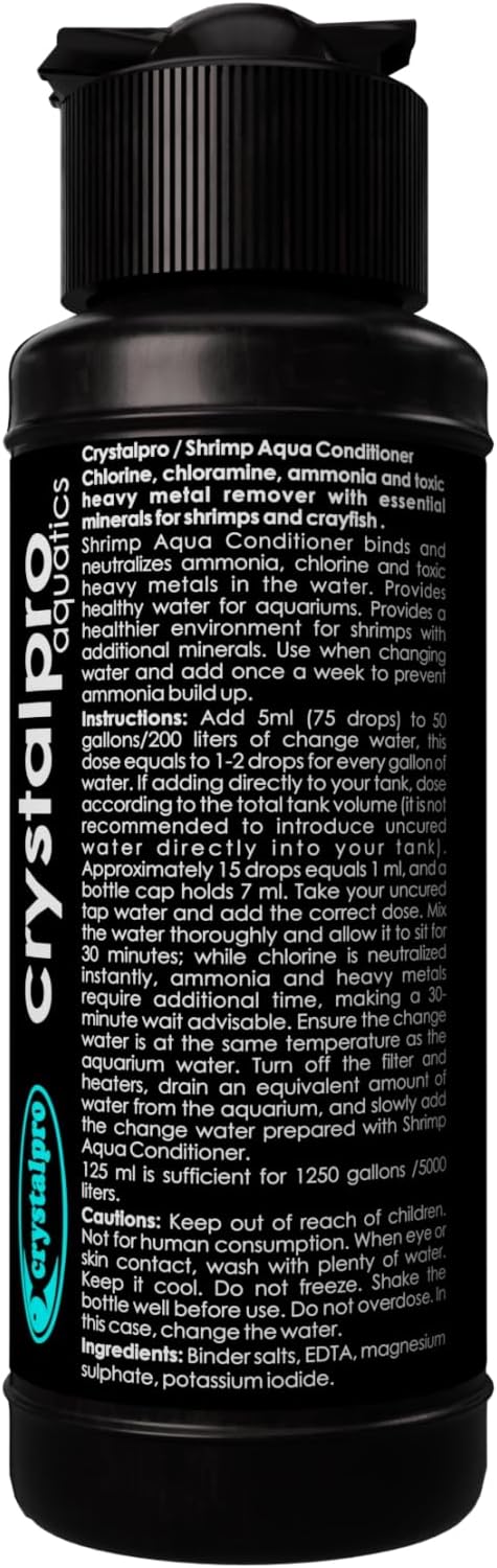 Shrimp Aqua Conditioner Treats 1250 Gallons - Concentrated Water Conditioner Neutralizes Chlorine and Ammonia (4.2 Oz-125 ml) for Freshwater Invertebrate Tanks – Caridina & Neocaridina