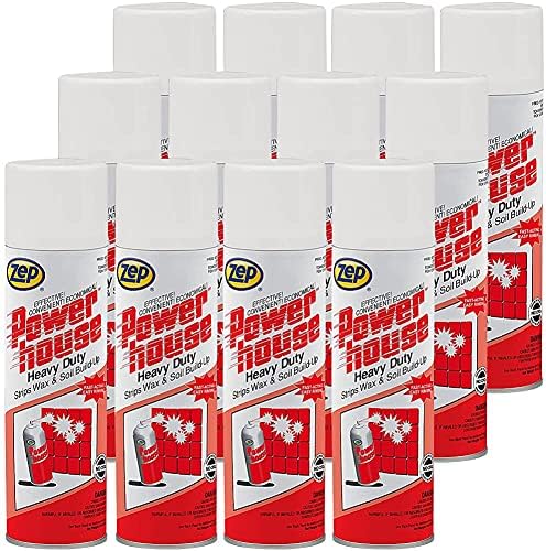 Zep Powerhouse Heavy-Duty Cleaner and Wax Stripper - 18 oz (Case of 12) - 28201 - Strips Build-Up, Remover for Floors and Baseboards, Deep Cleaner for Soiled Surfaces