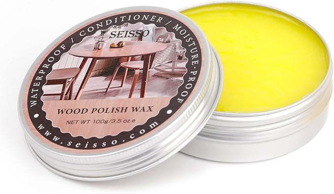 SEISSO Wood Polish Wax, Paste Wax for Wood Finish, Wood Wax Polish, Conditioner, Cleaner, Restorer, Furniture Polish for Wooden Floors, Cabinets, Tables, Doors