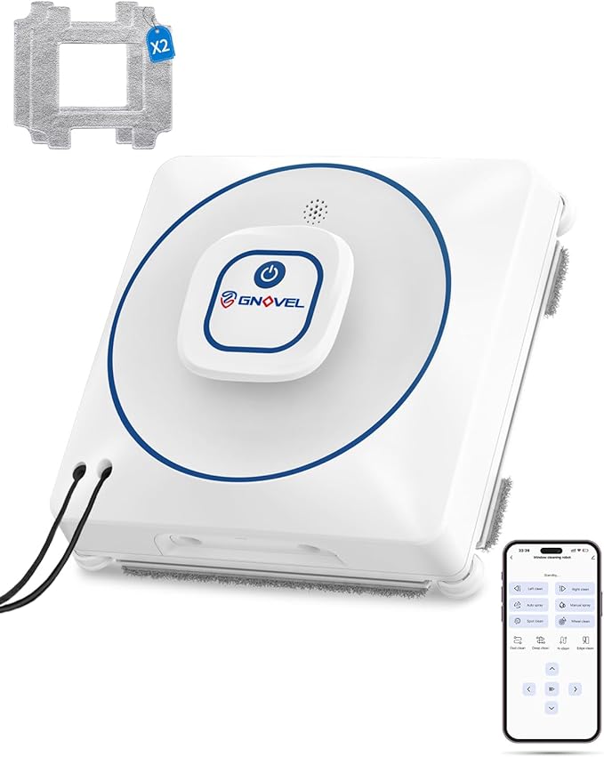 Window Cleaning Robot, 8000Pa Auto Window Cleaner with Intelligent Path Planning, 15-Stage Anti-Fall for High-Rise Glass, App & Remote Control, Hands-Free for Tile & Floor-to-Ceiling Windows