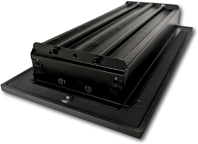 Madelyn Carter 4 x 10 Cast Aluminum Linear Vent Cover with Damper - Carbon Gray (Overall: 5.25 x 11.5) | Floor Register - Wall Register