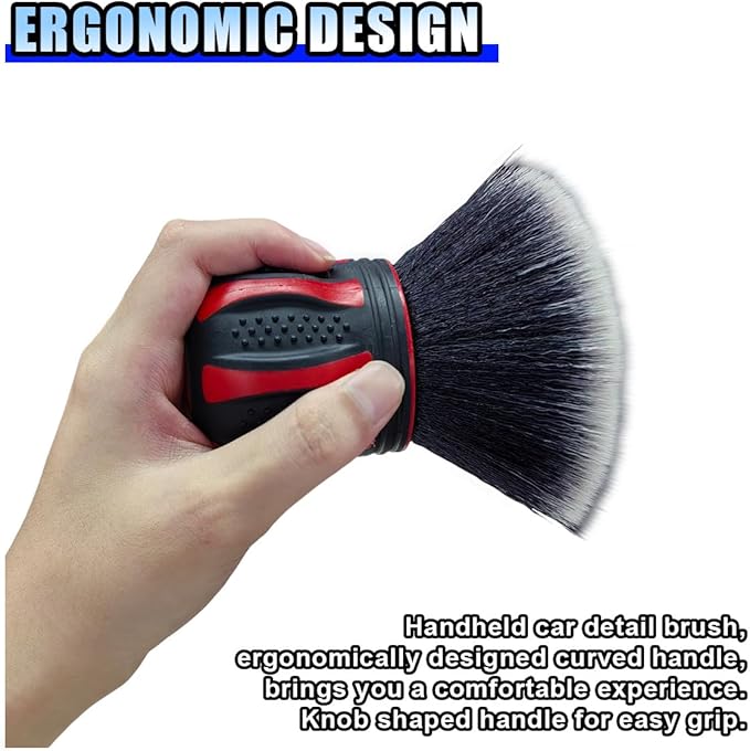 Car Detailing Brush, Ultra Soft Bristles XL Synthetic Brush, Auto Interior Dusting Brush with Storage Rack, Car Cleaning Tool for Vehicle Air Conditioner Vents, Dashboard, Leather