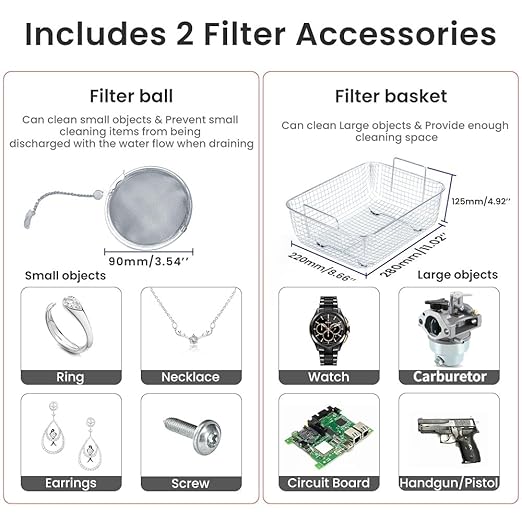 Anbull 10L/2.6Gal 240W Professional Ultrasonic Cleaner Machine with 304 Stainless Steel and Digital Timer Heater for Jewelry Watch Coin Glass Circuit Board Small Parts
