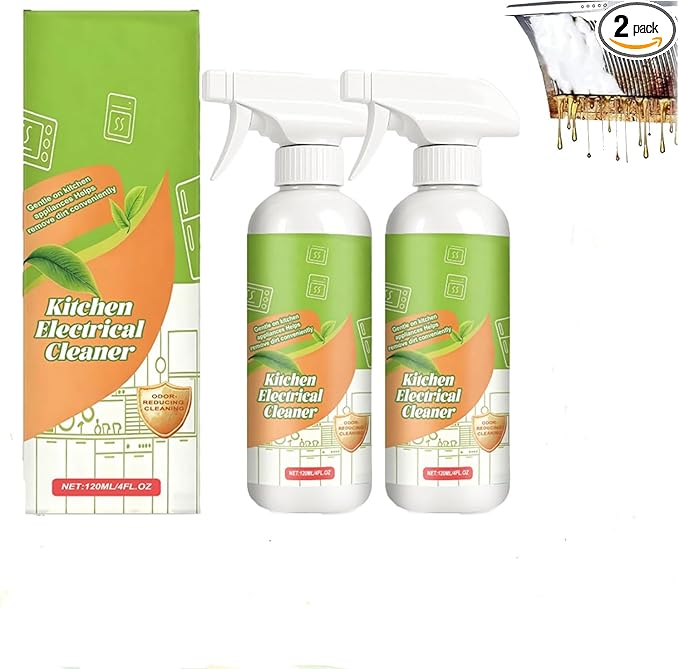 Electrolyzed Ion Kitchen Cleaner Spray, Multi-purpose Household and Kitchen Cleaning Spray, For Hold, Oven, Stove, Range Hood, Easy Cleaning Household Items (120ml -2PCS)