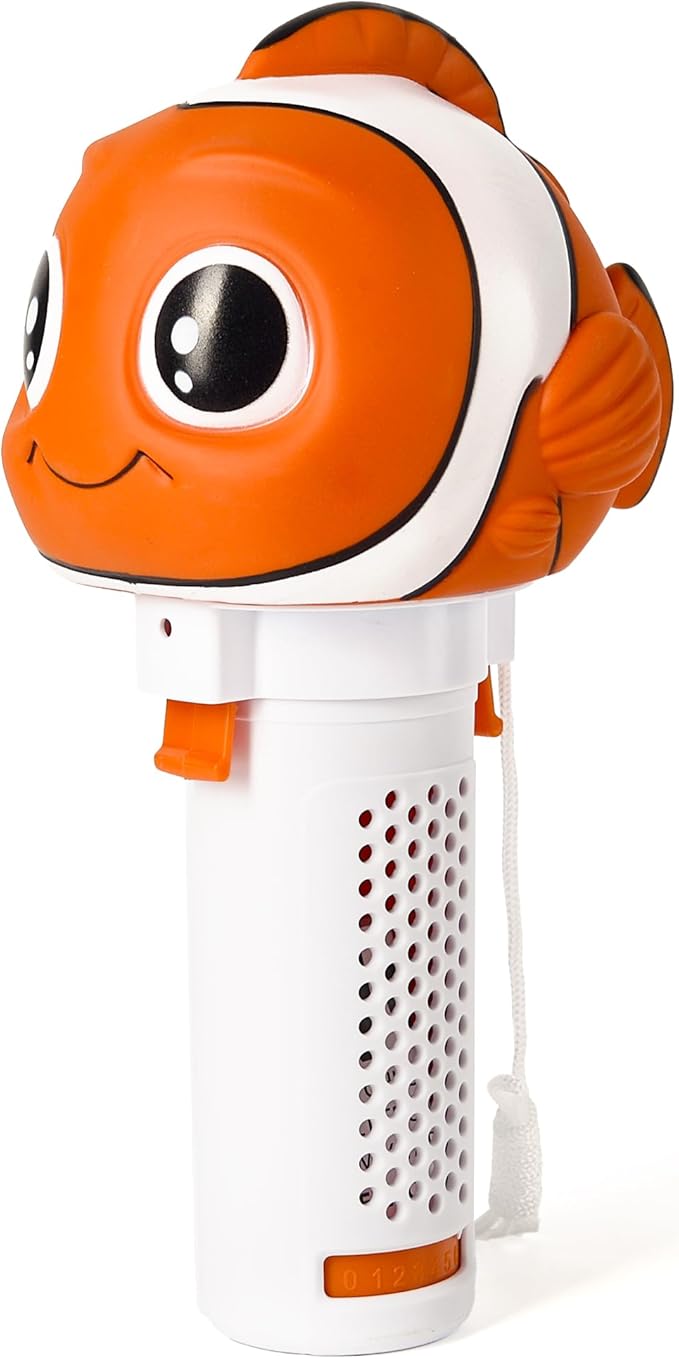 Chlorine Floater, Small Floating Pool Chlorine Dispenser for 1 Inch Tablets, Mini Clown Fish Bromine Holder for Hot Tub, Spa, Swimming Pools
