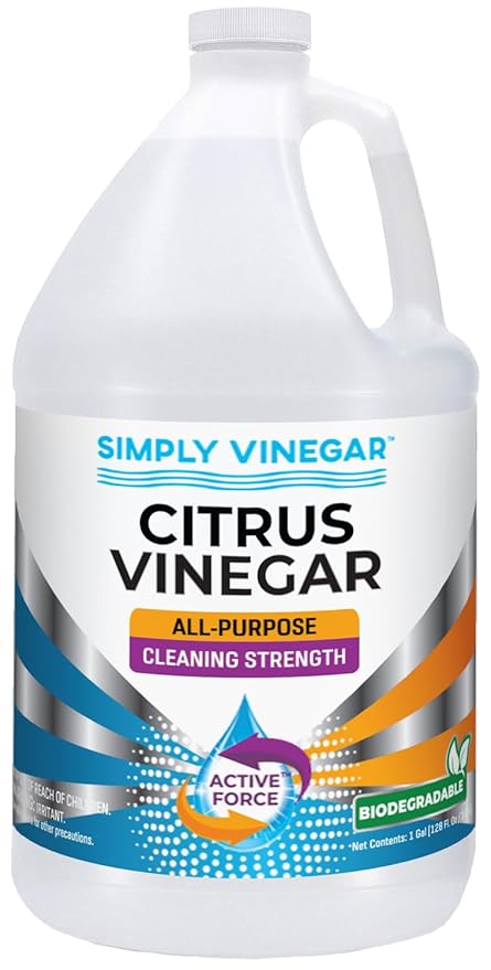 Simply Vinegar Citrus Vinegar – with Fresh Citrus Scent for Cleaning, Home, Laundry, 128 oz