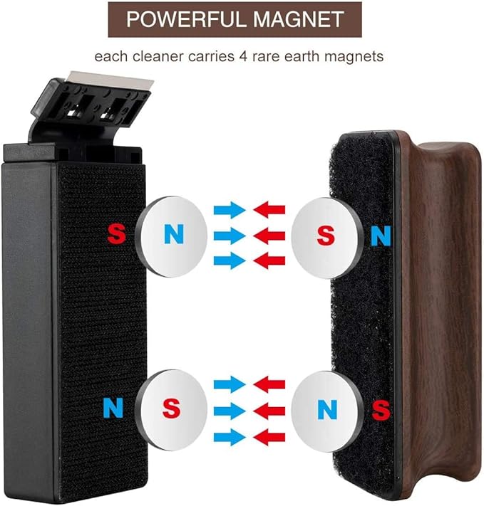 hygger Aquarium Strong Magnetic Cleaner Algae Magnet Cleaning Tool with Scraper Floating Brush for Fish Glass Tank M