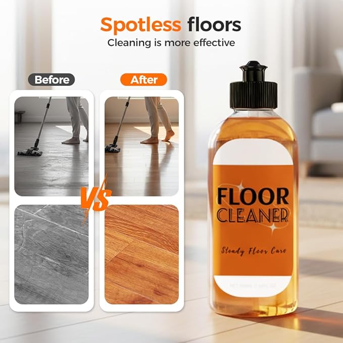 Powerful Stain Removing Floor Cleaner - All-Surface Acid Free Concentrated Formula Enzyme Floor Cleaner for Mopping & Spraying Hardwood, Tile, Vinyl & Laminate Floors | Pet-Safe & Streak-Free (6PCS)