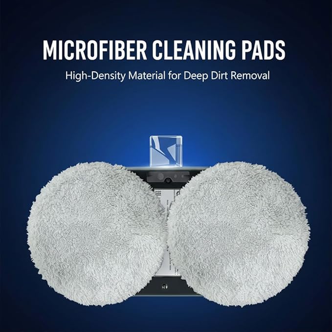 Window Cleaner Robot, 2800Pa Suction Automatic Window Cleaning Robot with 10pcs Cloths, Edge Detection & Anti-Drop Protection, Remote Control & 3 Cleaning Modes, Glass Vacuum Cleaner for Home