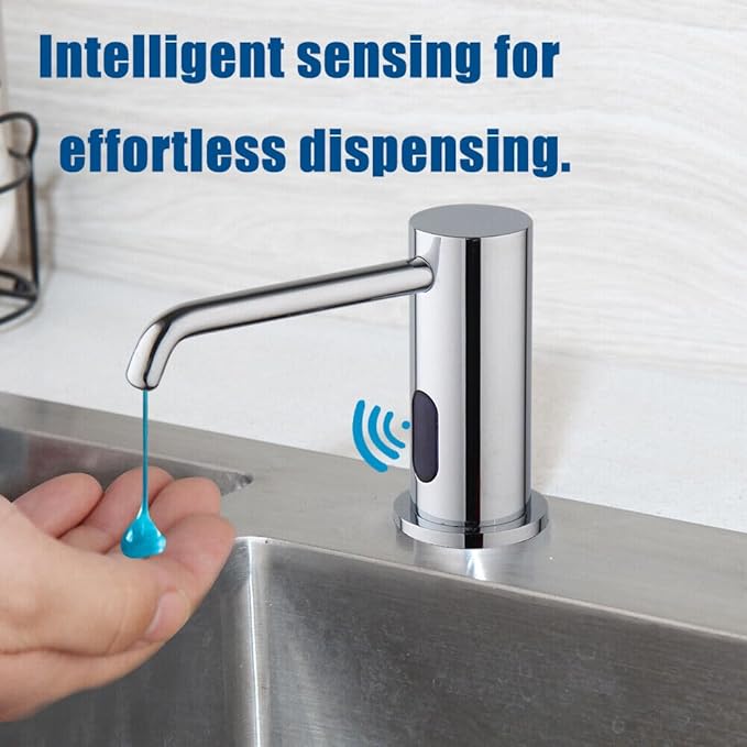 Automatic Liquid Soap Dispenser Touchless for Bathroom and Kitchen with 33.81oz/1000ml Upgraded Infrared Sensors Built in Sink Soap Dispenser for Smart Home