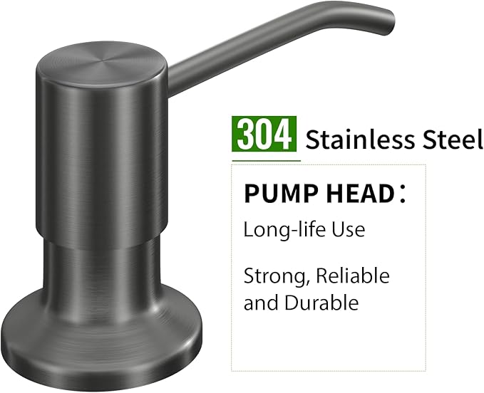 Kitchen Sink Soap Dispenser, Built in SoapDispenser, 47" Extension Tube kit, Counter Lotion Dispenser Pump, No Need More Refills (Gray)