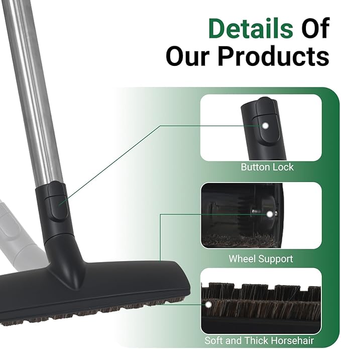 EZ SPARES Replacement of SBB Parquet Anti-Collision Smooth Floor Brush with Horsehair for Miele Vacuum Cleaner 35mm 1 3/8"