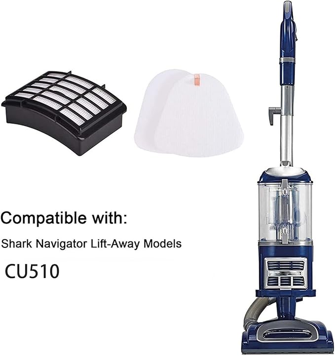 2 Hepa + 4 Foam & Felt Filters for Shark CU510 CU512 Lift-Away XL Upright Vacuum Accessories (2+4 filter)