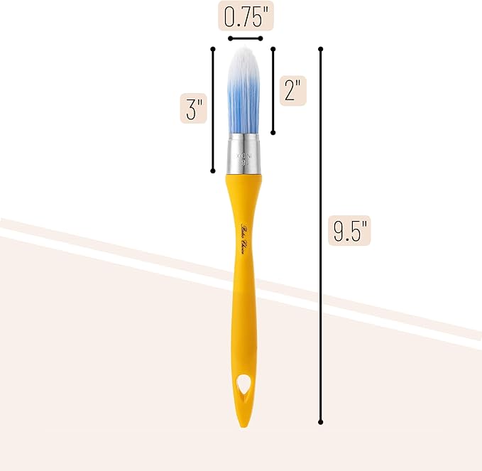 Bates- Trim Paint Brush, 0.75 Inch, Ergonomic Non-Slip Handle, Synthetic Bristles, Trim Brushes for Painting, Mustard Color