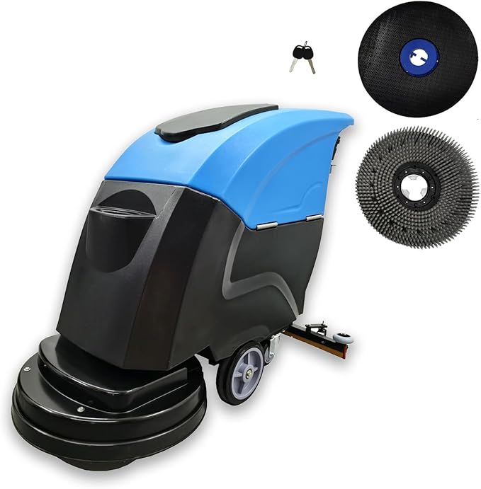 Commercial Auto Floor Scrubber Machine, Brush 20" Cleaning Path, Floor Polishing Machines, 18000sqft/h, Push Scrubber Industrial Mopping Machine 110V