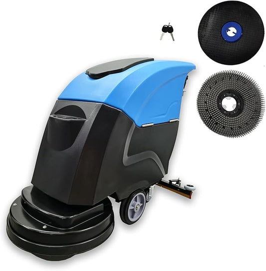 Commercial Auto Floor Scrubber Machine, Brush 20" Cleaning Path, Floor Polishing Machines, 18000sqft/h, Push Scrubber Industrial Mopping Machine 110V