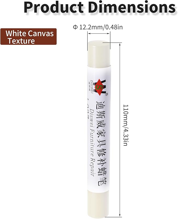 Wood Filler Sticks White Canvas Texture Furniture Scratch Repair Crayons Wood Floor Repair Wax Filler Sticks Furniture Repair Wax Crayons for Wooden Furniture, Floors, Cabinets & Tables