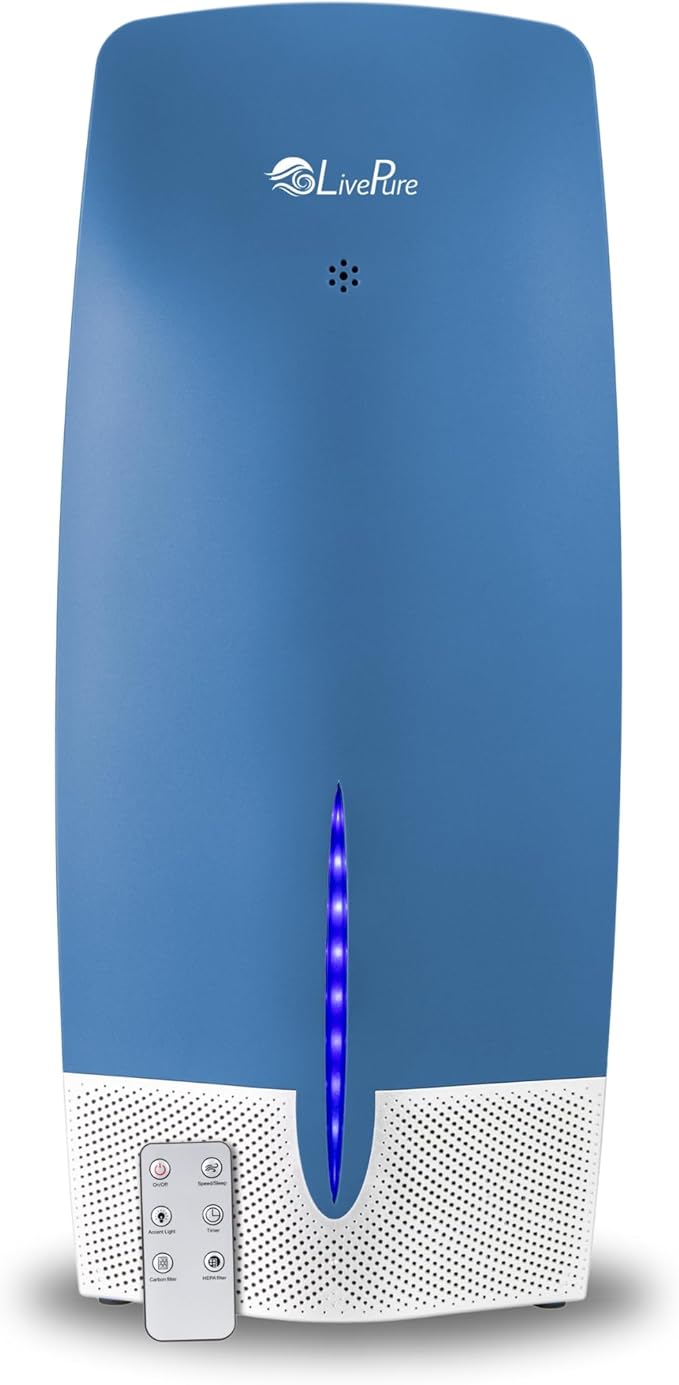 LivePure Air Purifier w/Granular Carbon Insert, LP470THP-DNB, Denim Blue