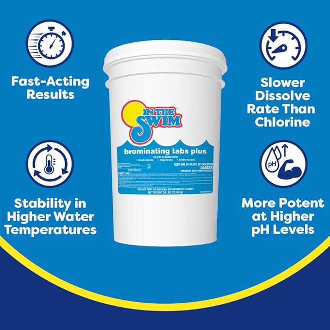 In The Swim Bromine Plus and Chlorine-Free Shock Bundle: Includes 25 Pound Bucket of Bromine Plus and 24 x 1 Pound Bags Chlorine-Free Shock - Effective Low Odor Alternative