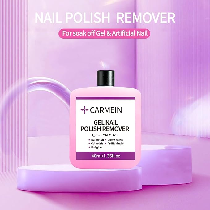 •CARMEIN Gel Nail Polish Remover & Nail Brush Cleaner, Regular Nail Polish Cleaning, Gentle Tool Protection, Manicure-Specific Nail Care 2PCS Set -(Nail Brush Cleaner & Gel Polish Remover)