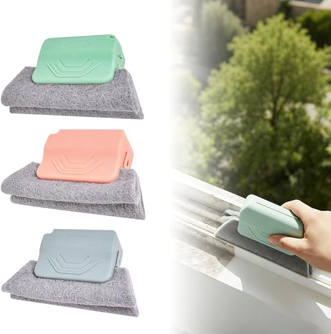 Magic Window Track Cleaner, 2026 New Window Groove Cleaning Brush Tools Set, Sliding Door Track Cleaner Hand-held Window Track Cleaner Brushes Tools for Window lides Gaps Tile Lines Shutter (3PCS)