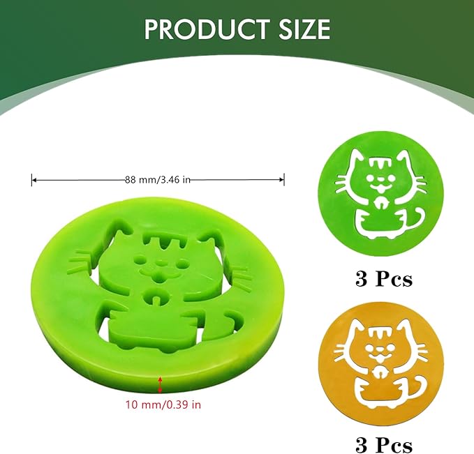 6 Pcs Silicone Pet Hair Catcher Reusable Cat Shape Silicone Pet Hair Remover for Laundry Accessories