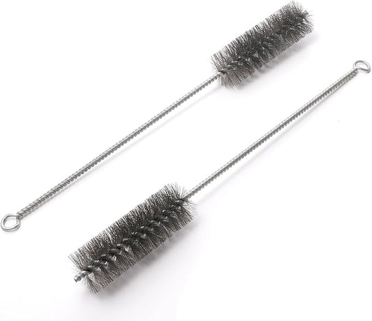 12 Inch Pipe Cleaning Brush Set with Stainless Steel Bristles, Steel Wire Tube Brush Kit for Auto Parts Polishing, Machining, Bottles, Tubes, Etc.（30mm-2pcs）
