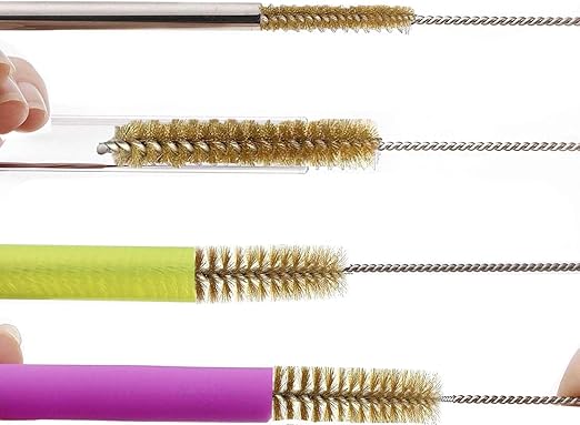 Generic 7pcs Brass Wire Tube Brush Set,Bottle Brushes for Cleaning f, 11-Inch Long Brass Brushes,Deep Cleaning of Matel,Pipes, Bottles, Keyboards, Glass and More, Gold