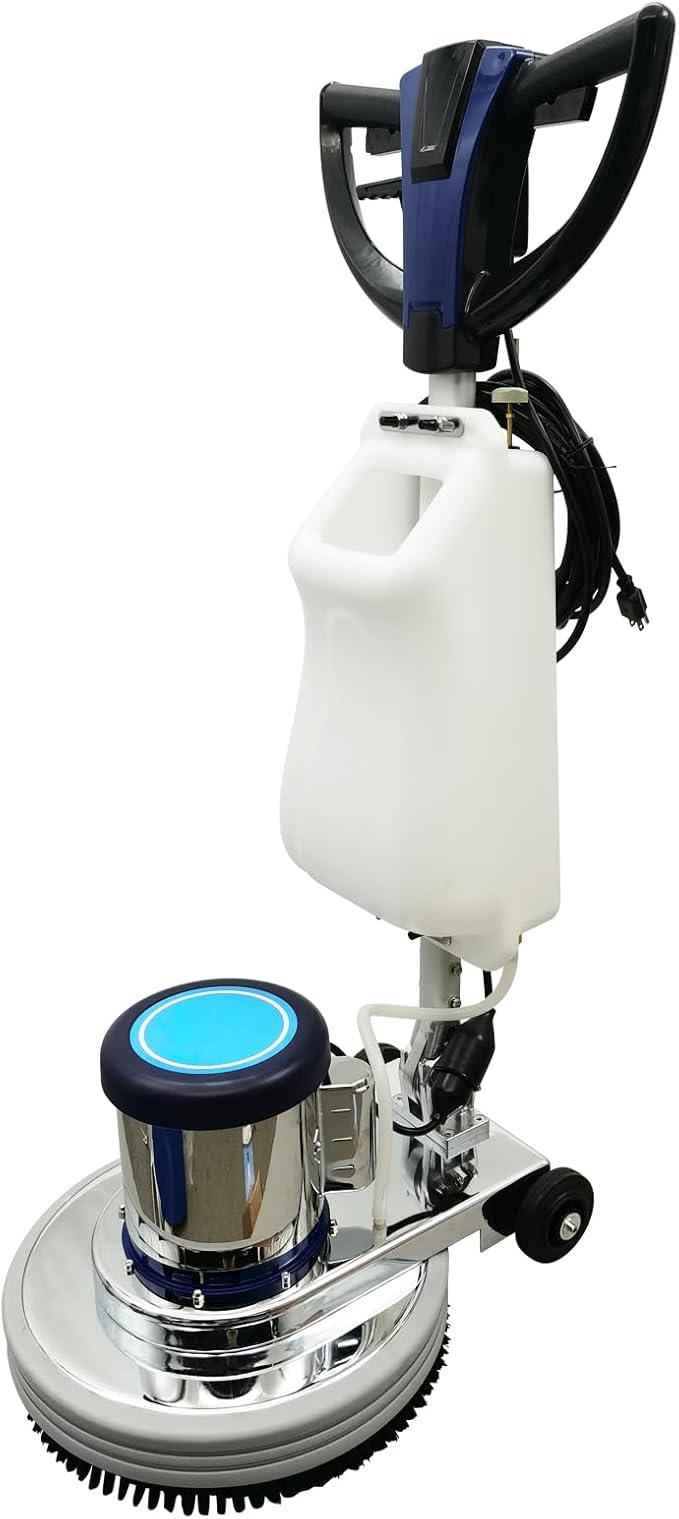 1100W Floor Polisher Commercial Floor Scrubber Machine Carpet Buffer Scrubber with 3gal Water Tank and 18" Base 175Rpm 110V