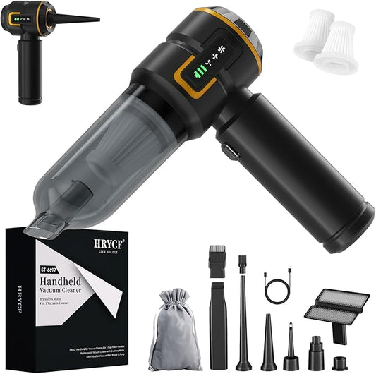 Car Vacuum with LED Digital Display,20000PA Advanced Clean Cordless Handheld Vacuum, 4-in-1 High Power Portable Rechargeable Vacuum Cleaner with Brushless Motor