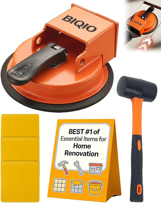 Heavy Duty Floor Gap Fixer Tool for Vinyl Plank Flooring, Laminate Tile Gaps Repair Tools, Adjustable Height Enhanced Vacuum Suction Cup Leveling Grabber Fix Pro Kit, Made of Iron for Wood Lvp