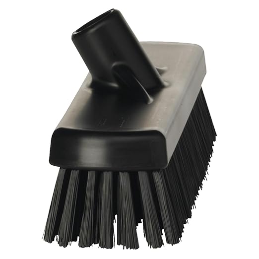 Vikan 70609 Brush,Wall/Floor Scrub,Stiff,12",PP/PBT,Black