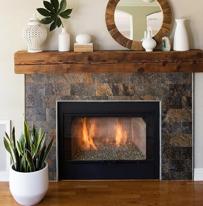 AULIGET 100 Piece Rust Slate Peel and Stick Backsplash Wall Tiles, 3" x 6" PVC Faux Stone Stick on Tiles for Backsplash Kitchen, Bathroom, Laundry Room, Camper, Fireplace