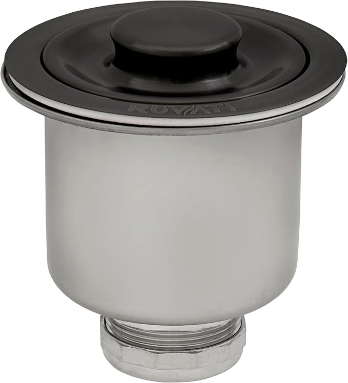 Ruvati Deep Basket Strainer Drain for Kitchen Sinks All Metal 3-1/2 inch - Gunmetal Black Stainless Steel - RVA1027BL