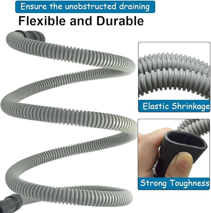 TTFLEX Dishwasher Drain Hose 6 FT, Flexible Discharge Dishwasher Hose with Stainless Steel Clamps, Trim to Fit 11/16", 1", or 1-1/8" Dishwasher End, Fit 5/8", 3/4", or 1" Garbage Disposal/Sink End
