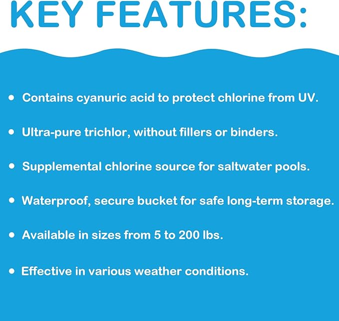 Chlorine Tablets 3 inch 10 Pounds, TABIT Swimming Pool Long Lasting Chlorinating Tablets, Slow Dissolving, Tri-Chlor for Swim Pool, Hot Tubs, Spa