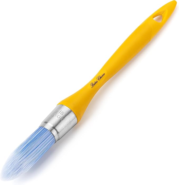 Bates- Trim Paint Brush, 0.75 Inch, Ergonomic Non-Slip Handle, Synthetic Bristles, Trim Brushes for Painting, Mustard Color