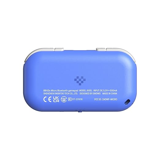 8Bitdo Micro Bluetooth Gamepad Pocket-sized Mini Controller for Switch, Android, and Raspberry Pi, Supports Keyboard Mode (Blue)