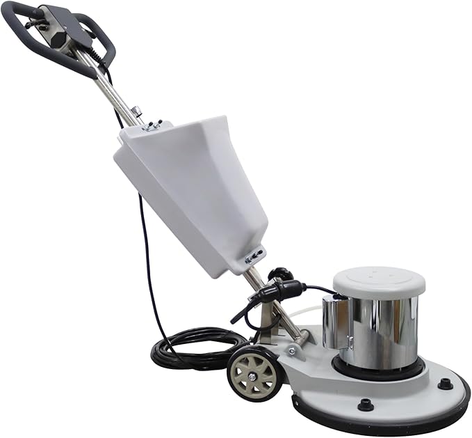 1.8KW Stone Ground Grinding and Polishing Machine Walk-Behind Concrete Floor Polisher with 17" Chassis Diameter Dust-free System with 12L Water Tank for Marble Granite Terrazzo 175RPM 110V
