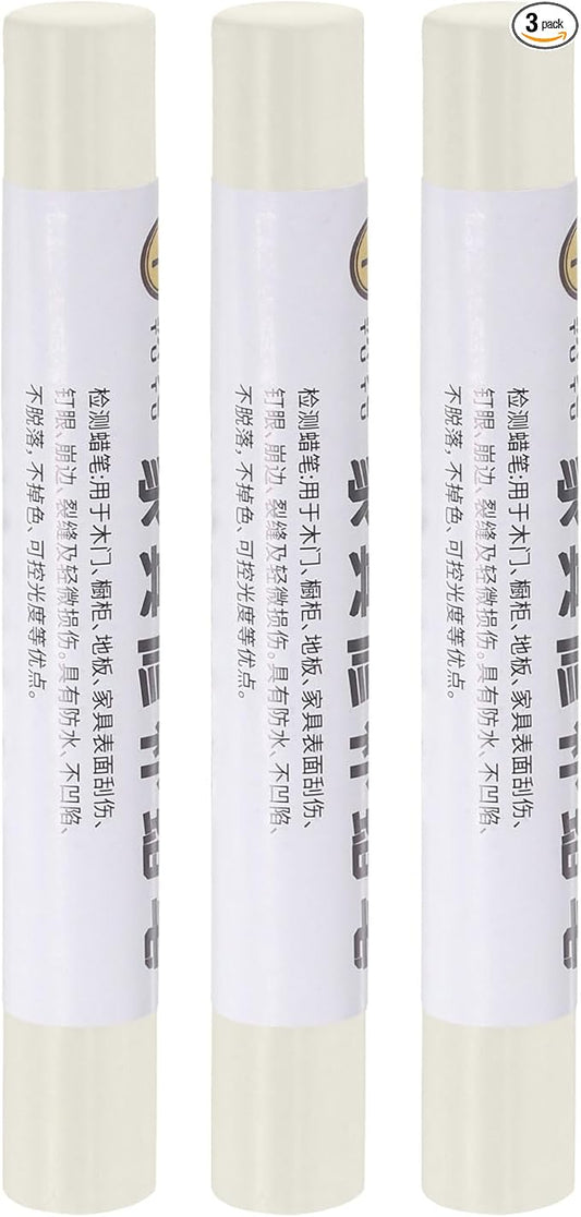 uxcell Furniture Repair Crayons, 3Pcs - Wood Wax Filler Stick, Furniture Markers Touch Up - for Scratches Holes Tables Desks Wooden Floors Cover Ups, Pearl White