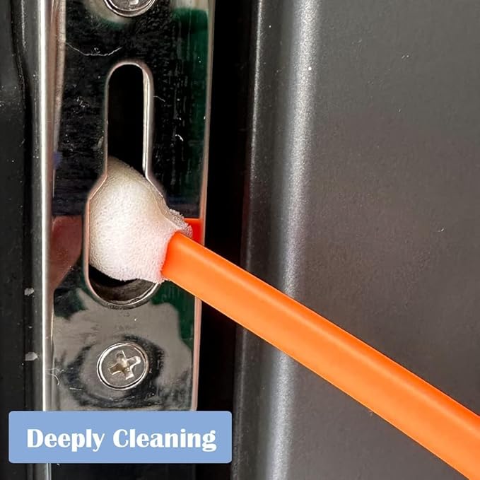 Wellgler's 200pcs Disposable Crevice Cleaning Brush，car air-Conditioning Vents Brush， Window Rails 、Door Rails、Refrigerator Gaps 、Toilet Gaps Brush （Orange）