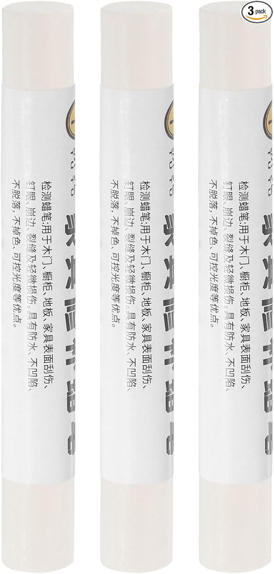 uxcell Furniture Repair Crayons, 3Pcs - Wood Wax Filler Stick, Furniture Markers Touch Up - for Scratches Holes Tables Desks Wooden Floors Cover Ups, Pure White
