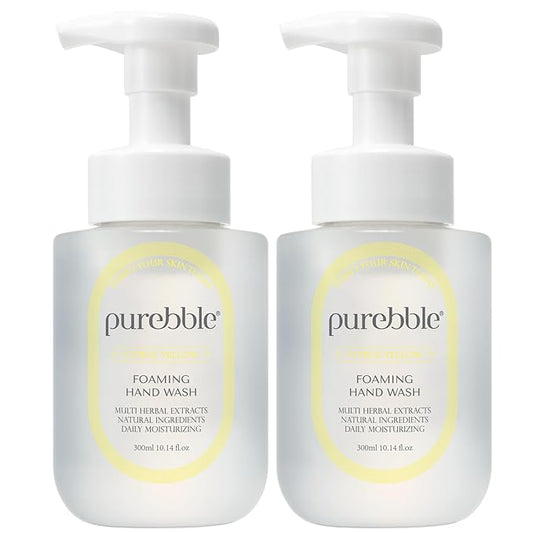 Citrus Yellow Foaming Hand Wash with Hyaluronic Acid, Lemon Scent | Gentle, Hydrating Formula | For Kitchen and Bathroom | Cruelty Free, Sulfate Free | 2 Pack