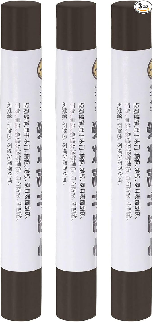 uxcell Furniture Repair Crayons, 3Pcs - Wood Wax Filler Stick, Furniture Markers Touch Up - for Scratches Holes Tables Desks Wooden Floors Cover Ups, Gray Fir